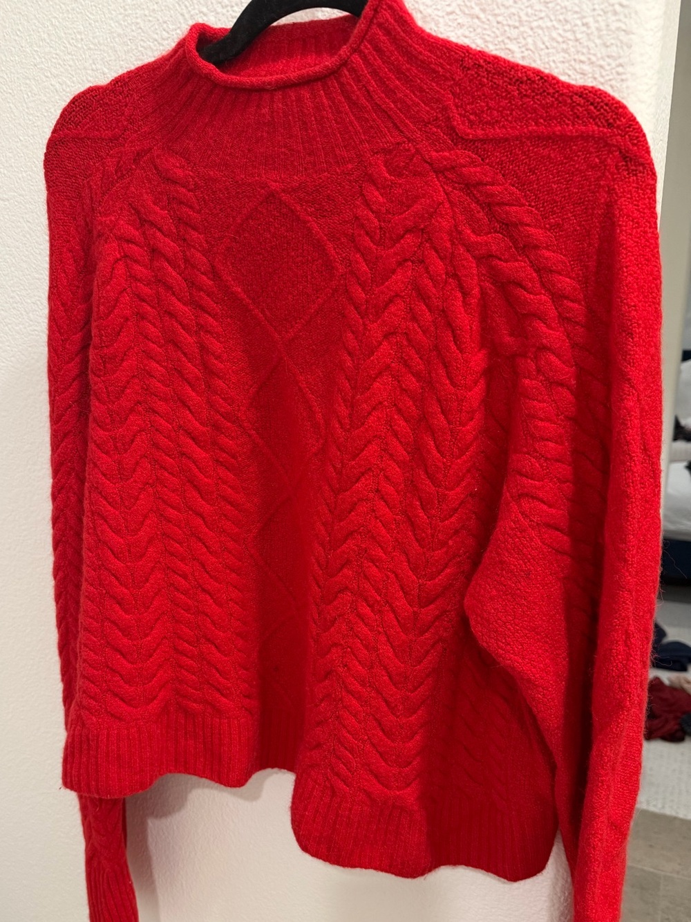 J. Crew Scarlet Cable-Knit Turtleneck Sweater